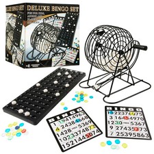 Kreativekraft Unisex Bingo Lotto Set Ball Cage Bingo Balls Number Board