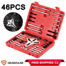 46pcs Harmonic Balancer Puller Tool Kit Gear Pulley Steering Wheel Removal Tool