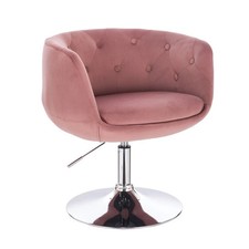SVITA Panama Retro Lounge Chair Cocktail Chair Pink Velvet Effect Adjustable Height