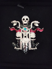 Butler and wilson Skeleton Biker Brooch Boxed. Halloween