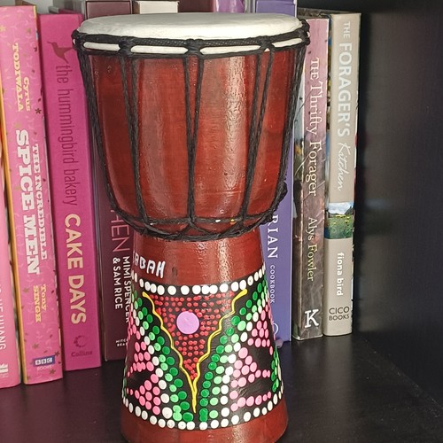 Small travel wooden djembe - wooden,