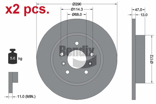 Pcs rear brake - x2,