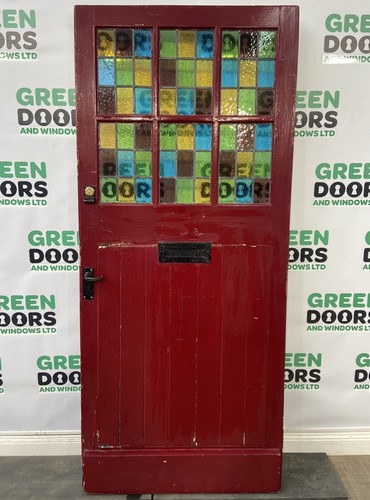 Stained glass front door - glass, tall