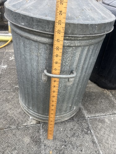 Vintage galvanised dustbin and - vintage,