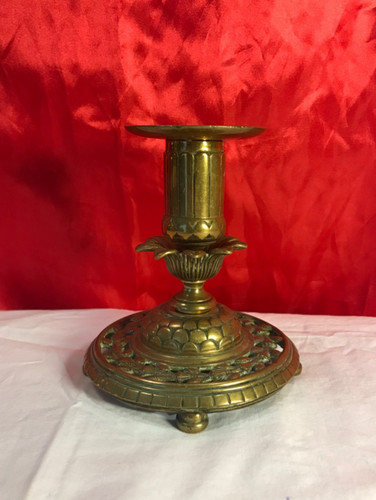 Vintage brass candlestick - brass,
