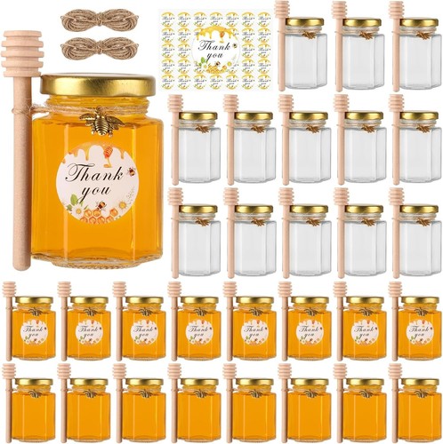 Hexagon mini glass honey - oz,