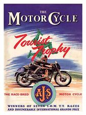 A.J.S Motor Cycle, Retro metal Sign/Plaque Wall vintage / Garage Gift