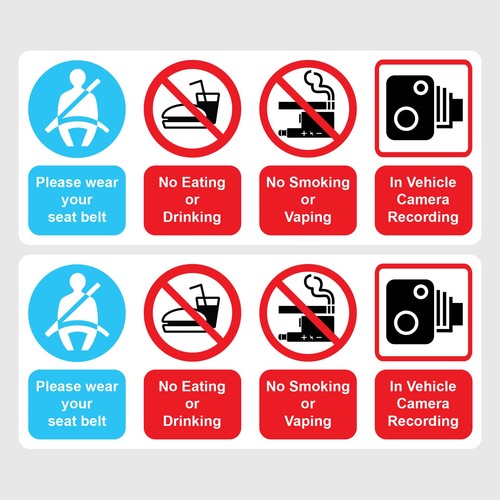 Taxi warning smoking vaping - no,