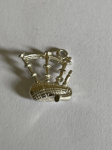 Vintage silver bagpipes charm - bagpipes,