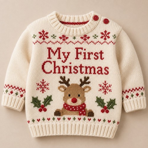 First christmas baby jumper - first,