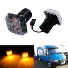 2 For Ford Fiesta Transit MK3 MK4 Escort LED Side Indicator Repeater Light Clear