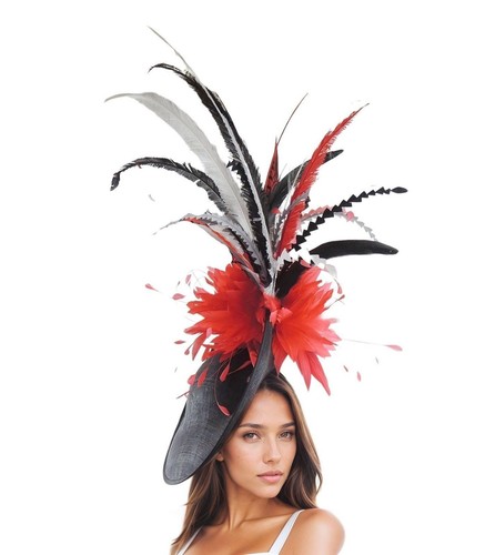 Silver grey scarlet red - red, black