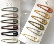 6PCS  large THICK 6CM women hair clips  metal slides snaps sleepies  bendies UK