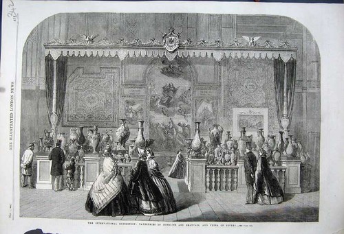 Original old antique print - old,