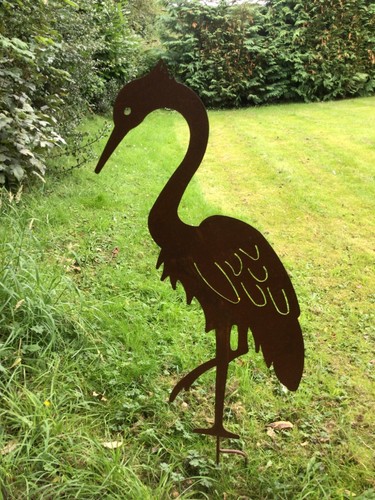 Metal rusty heron - metal,