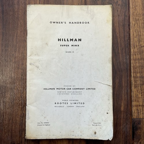 Hillman super minx mark - hillman,