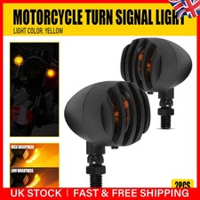 2X For Honda Sukuzi Yamaha Motorcycle Turn Signal Light Bullet Indicator Metal