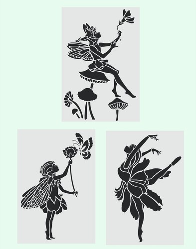 Fairy flower stencils set - , 3