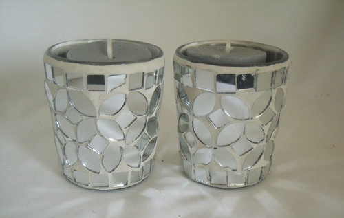 Silver mirror mosaic - silver,