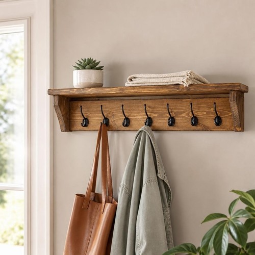 Wooden decorative coat rack - wooden,