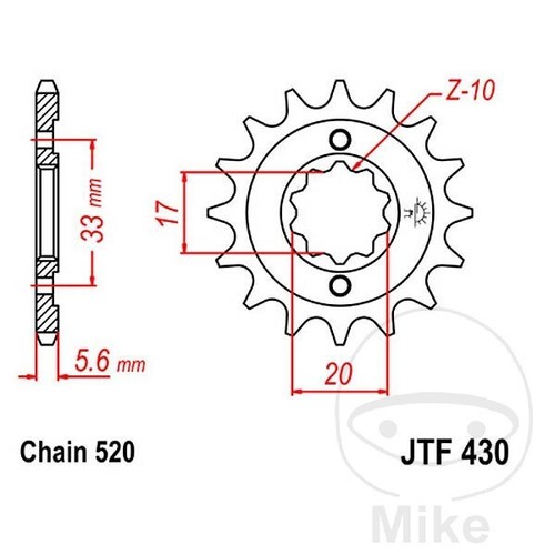 Sprocket for suzuki - 250, x7