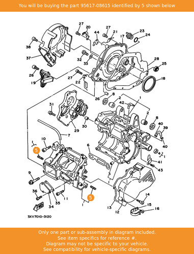 Yamaha bolt stud 95617 - bolt,, stud,
