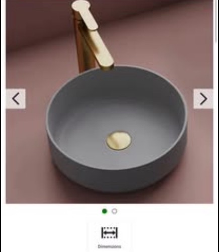 Matt grey round bowl counter - grey,
