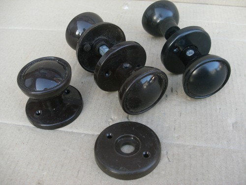 1950 door knob brown - 1950's, plastic