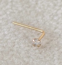  9ct Gold Natural Diamond Accent Nose Stud
