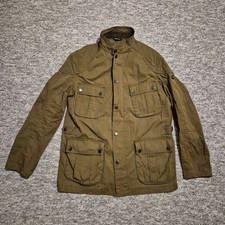 Barbour International Lockseam Casual Jacket Olive Green Motorcycle Coat Large