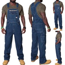 Mens Dungarees Jeans Denim Overalls Bib Pants Jumpsuit Workwear Heavy Duty