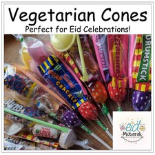 Pre Filled Vegetarian Retro Sweet Cones Eid Celebration Halal Kids Party Bags