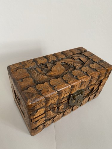 Vintage hand carved camphor - carved,
