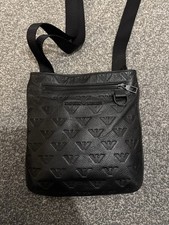 Emporio Armani Men's Leather Crossbody Messenger Bag