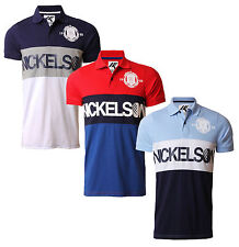 Nickelson Casual Cotton Polo Shirt Pique Logo Top New Red White Blue