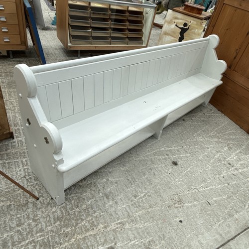Antique church pew bench long - pew,