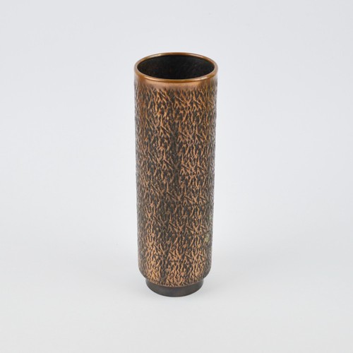 Vintage copper vase cylinder - vase,