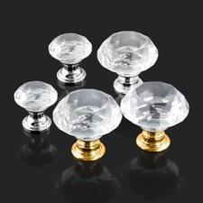 Drawer Knobs Diamond Shaped Crystal Glass Dresser Cabinet Knobs Pull Handles 87