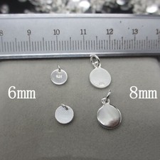 925 Sterling Silver Quality Tag Charm Bracelet Small Pendant 6mm
