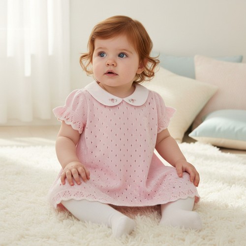 Baby girl knitted dress fine - knitted,