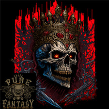 Evil Skull King Heavy Metal Rock Music Mens Light Cotton T-Shirt