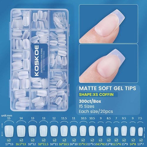 300pcs matte soft gel - gel, tips