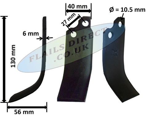 Rotavator blades to suit - b.c.s,