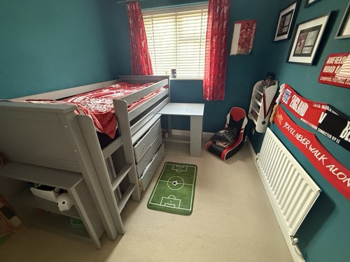 Grey wooden mid sleeper single - grey,