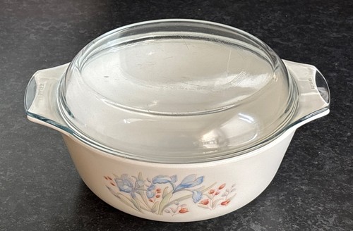 Vintage pyrex blue iris - pyrex, 'blue