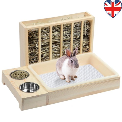 Wooden rabbit hay feeder with - wooden,
