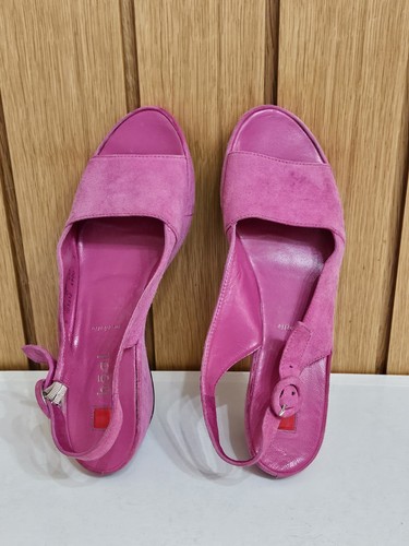 Hogl open toe pink suede - , wedge