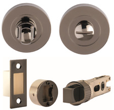 Black Nickel Bathroom Thumb Turn Release & smart Round Deadbolt Toilet Door Lock