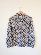 Seasalt Cornwall Blue House Print Larissa Shirt Size 12