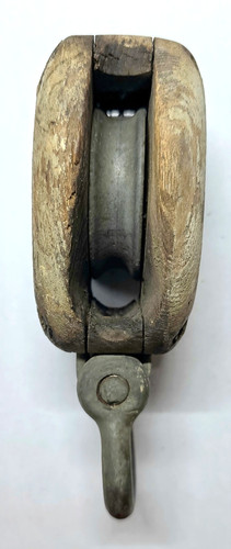 Vintage old wood pulley - vintage,